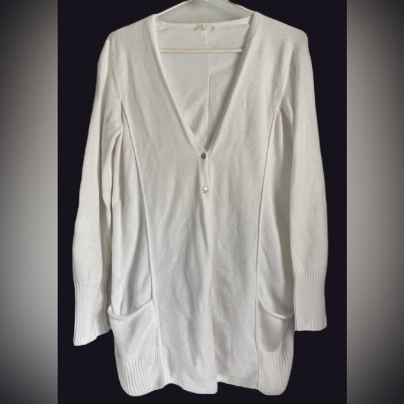 Eileen Fisher Organic Cotton Chenille Boyfriend v-Neck Cardigan, Size: Small - Picture 1 of 11